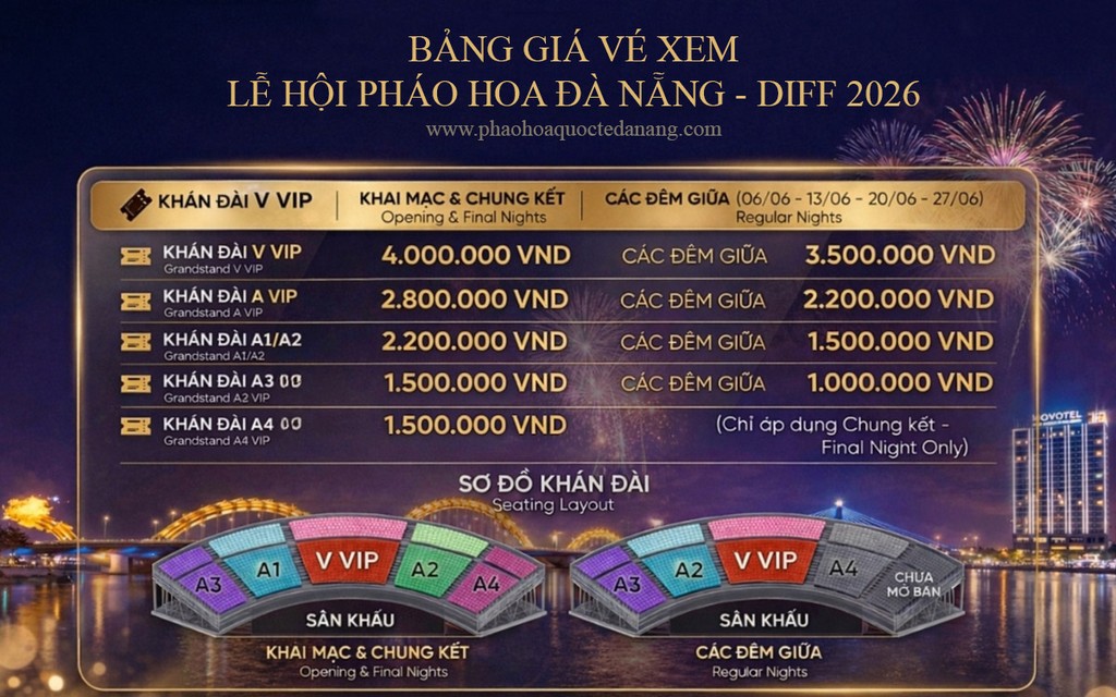 Gia ve le hoi phao hoa da nang 2026