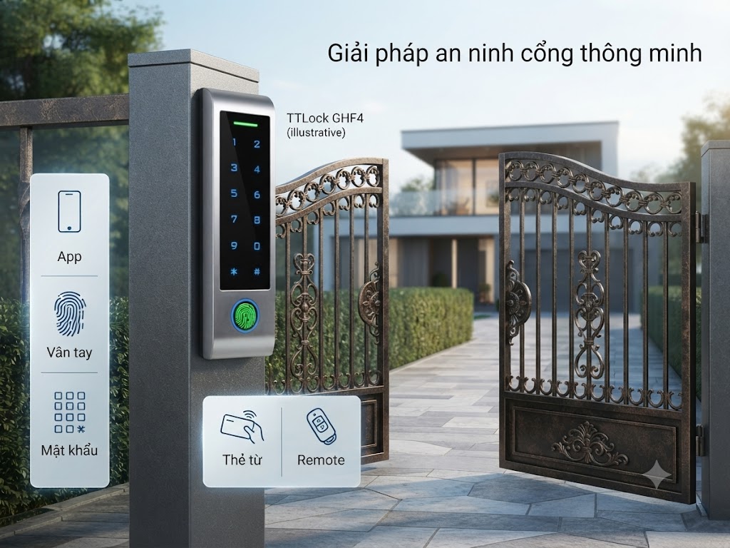 Khoa van tay cho cua cong tu dong TTLock GHF4-Detail 1