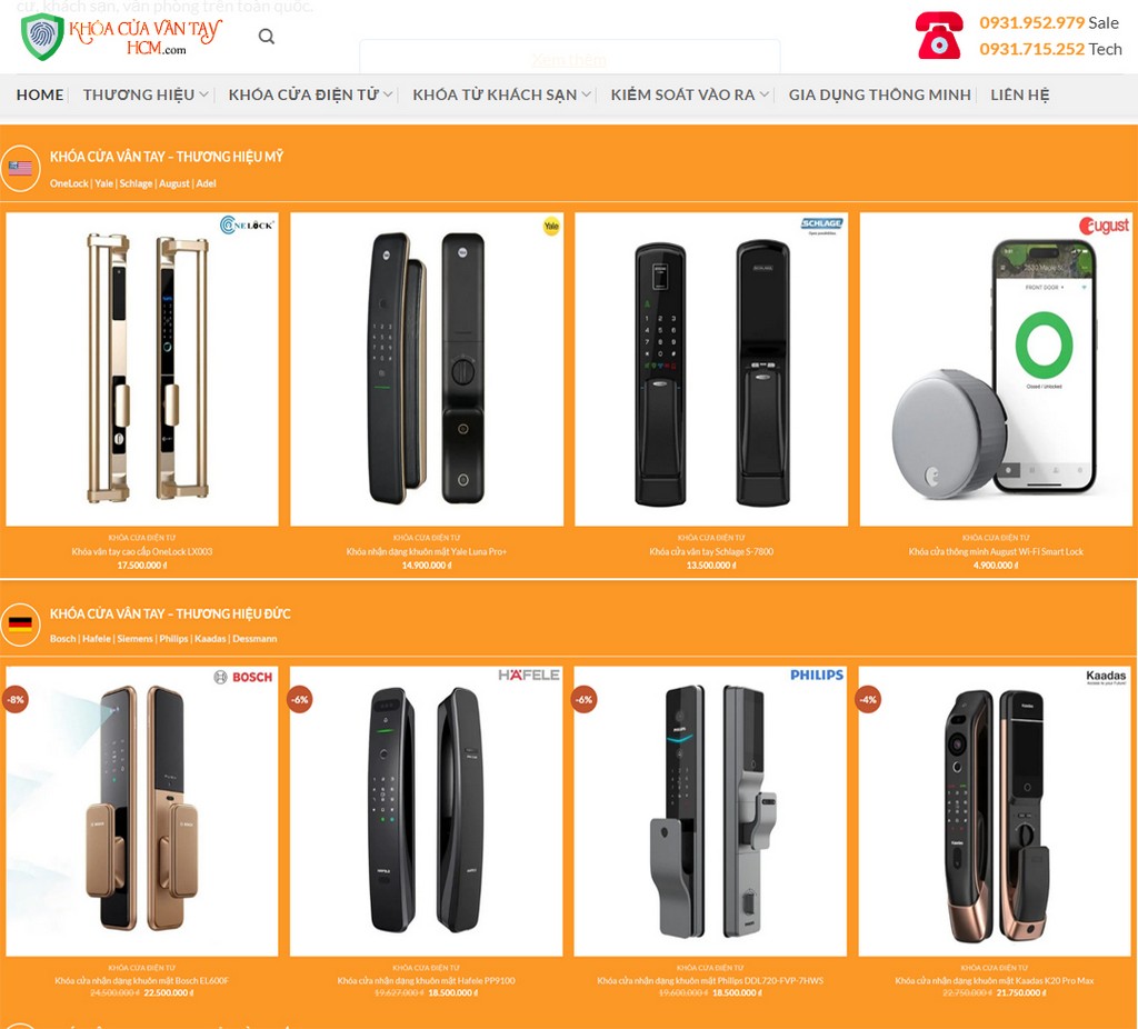 Website bán khóa cửa vân tay HCM